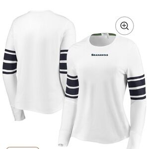 Wear by Erin Andrew’s, NFL Seattle’s Seahawks Snap Cuff Long T-Shirt, Size 1X